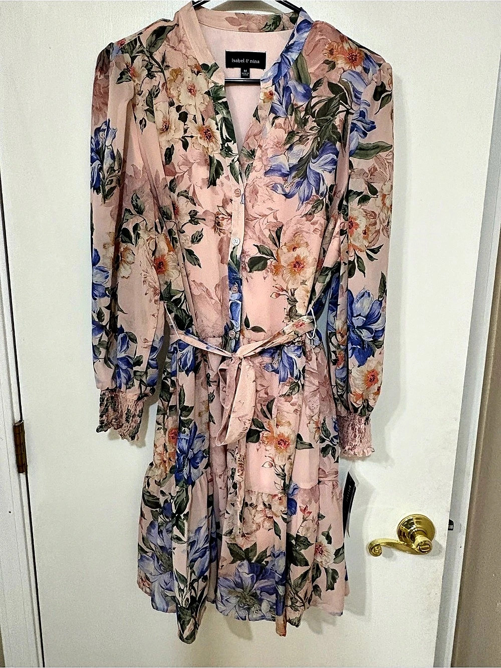 NWT isabel & nina Floral Mini Dress in Pink & Blue Size Medium